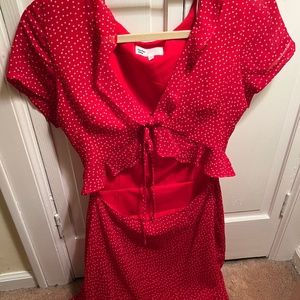 By the way Red Polka dot dress